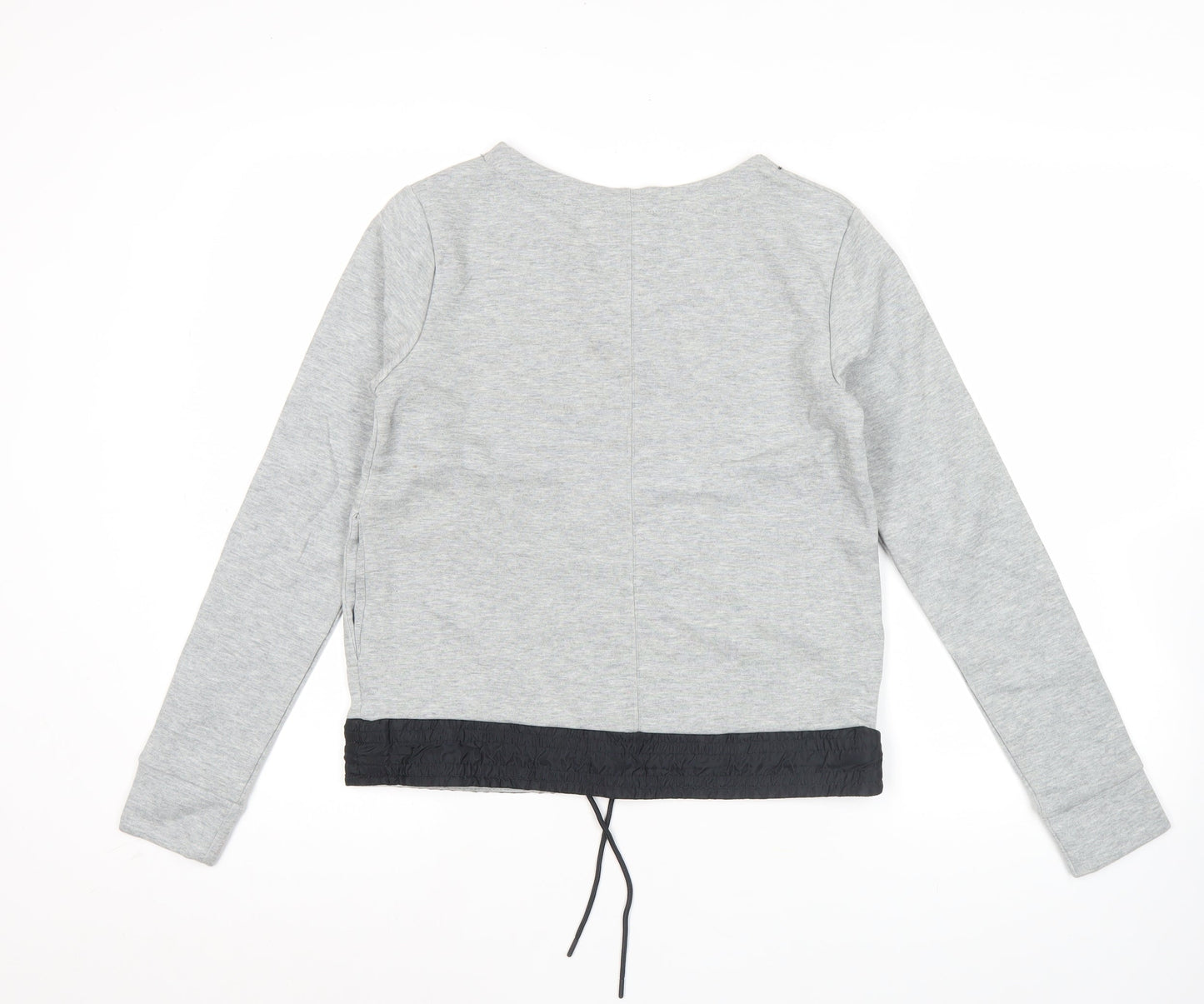 Nike Womens Grey Small Pullover Sweatshirt Logo Drawstring Hem