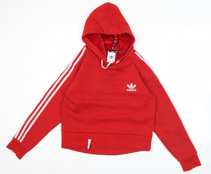 Adidas Women’s Red Hoodie UK 16 Pullover Hooded Sweatshirt Logo