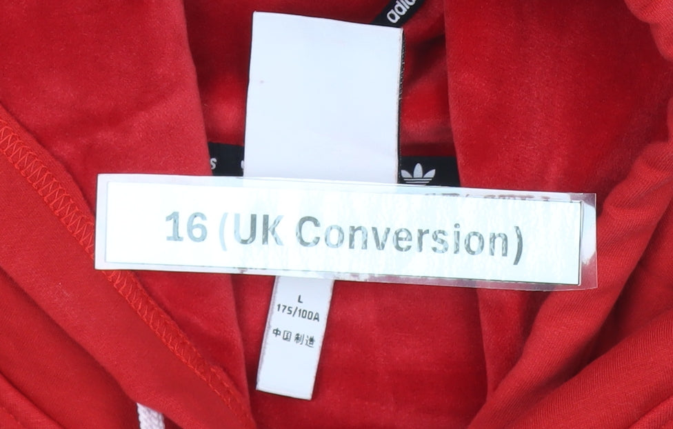 Adidas Women’s Red Hoodie UK 16 Pullover Hooded Sweatshirt Logo