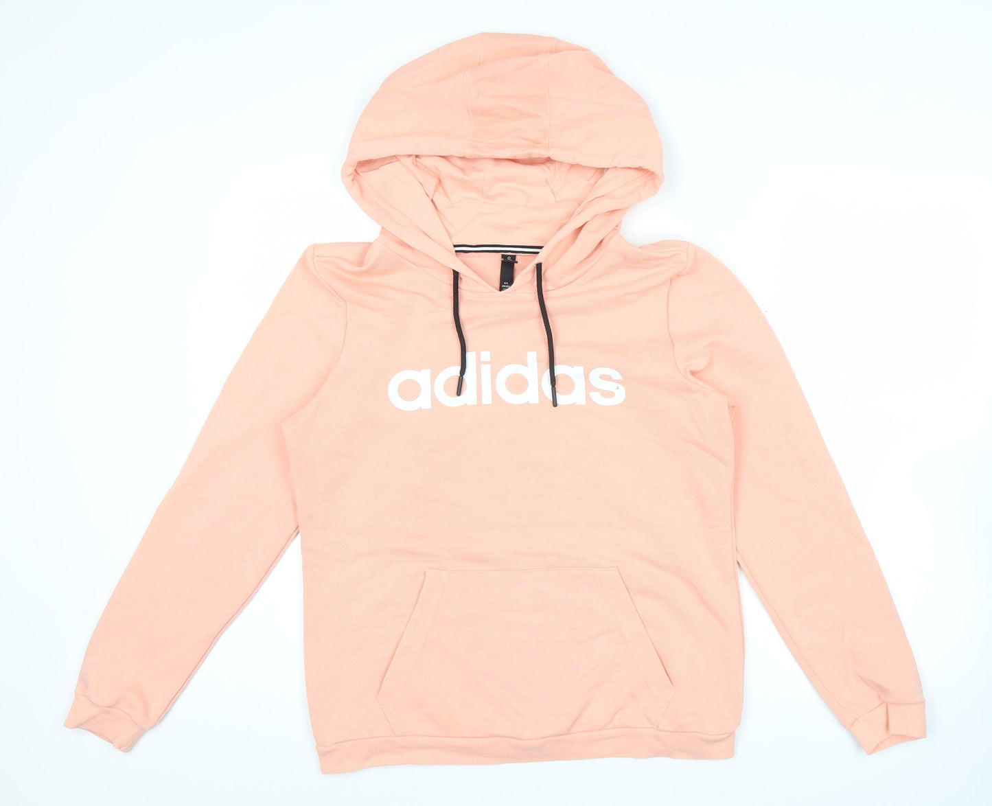Adidas Womens Peach Hoodie UK 12 Pullover Sweatshirt Casual Sportswear