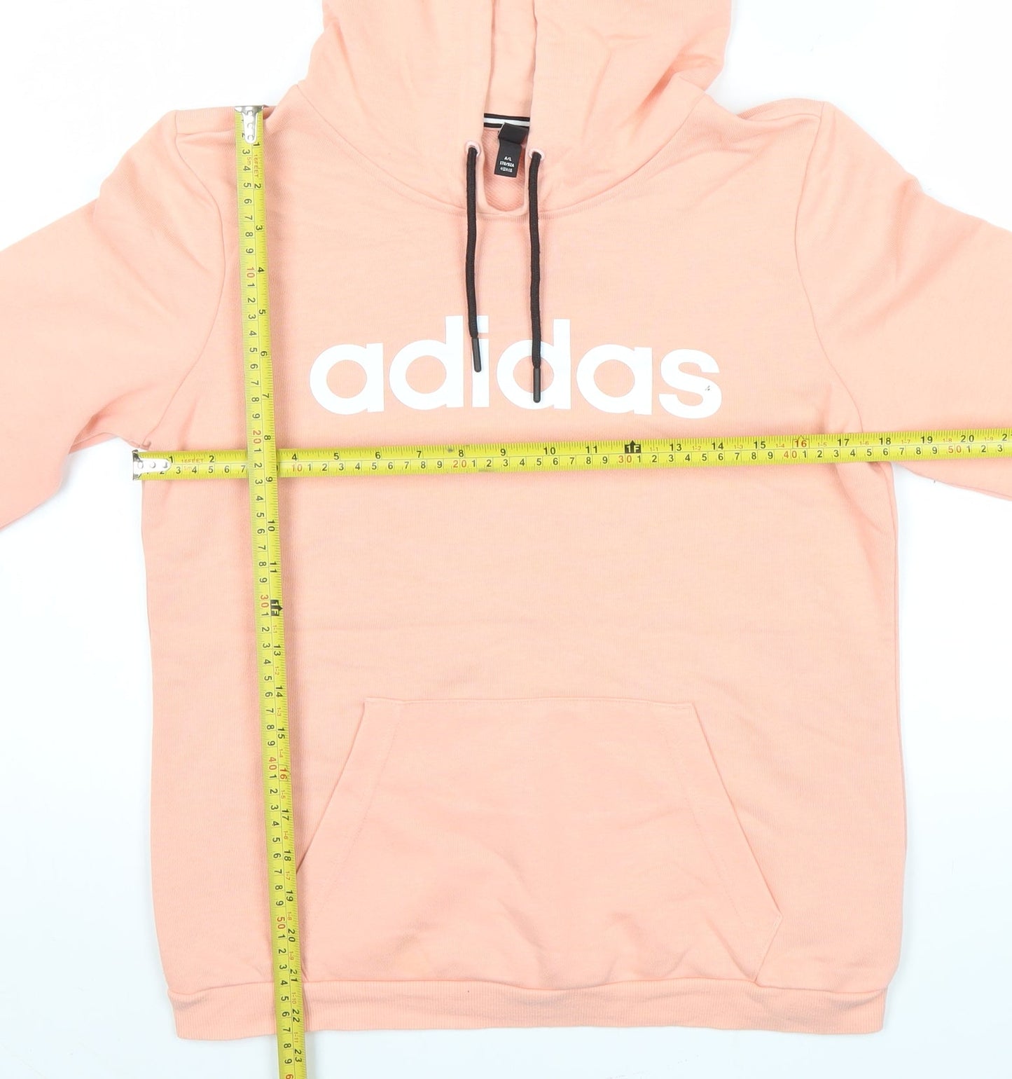 Adidas Womens Peach Hoodie UK 12 Pullover Sweatshirt Casual Sportswear