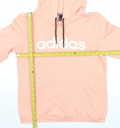Adidas Womens Peach Hoodie UK 12 Pullover Sweatshirt Casual Sportswear