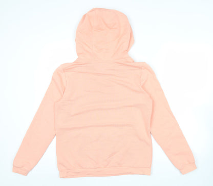 Adidas Womens Peach Hoodie UK 12 Pullover Sweatshirt Casual Sportswear