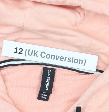 Adidas Womens Peach Hoodie UK 12 Pullover Sweatshirt Casual Sportswear