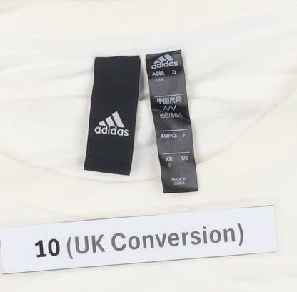 Adidas Womens Ivory Sweatshirt Size 10 Pullover Logo Cotton