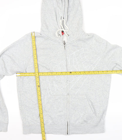 Nike Womens Grey Full Zip Hoodie Sweatshirt XL Cotton Blend