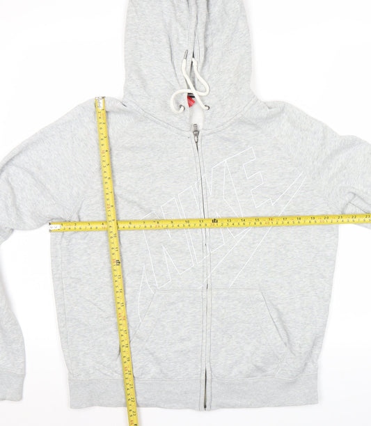 Nike Womens Grey Full Zip Hoodie Sweatshirt XL Cotton Blend