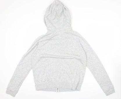 Nike Womens Grey Full Zip Hoodie Sweatshirt XL Cotton Blend