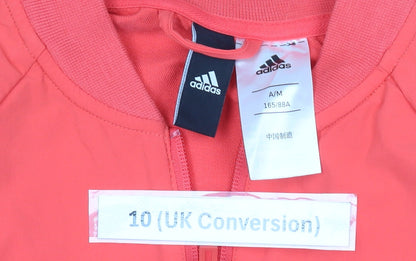 Adidas Women’s Pink Track Jacket Size 10 Full Zip Lightweight