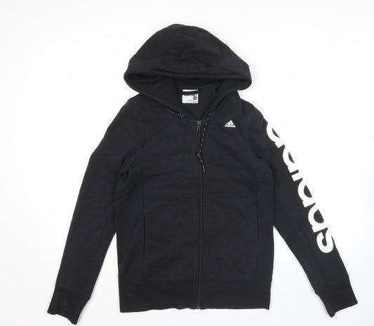 Adidas Essentials Womens Black M Full Zip Hoodie Sweatshirt Climawear