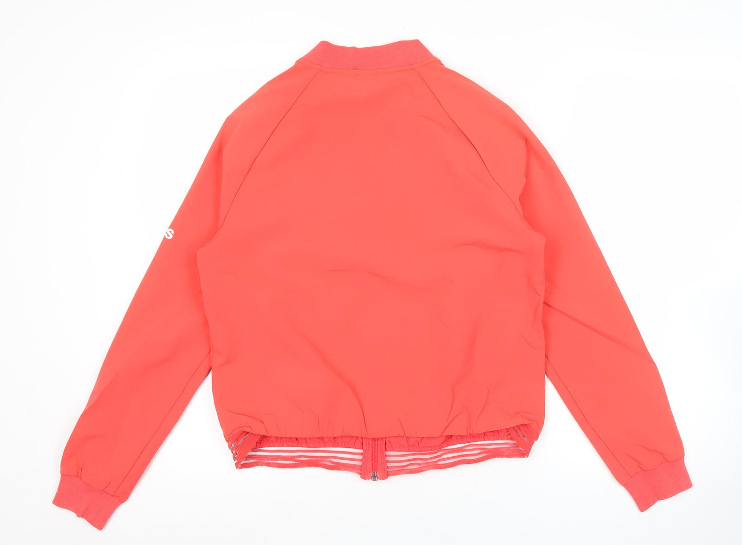 Adidas Womens Red Track Jacket M Full Zip Lightweight Sportswear