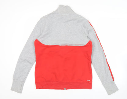 Adidas Men’s Red Grey Track Jacket S Regular Fit Full Zip