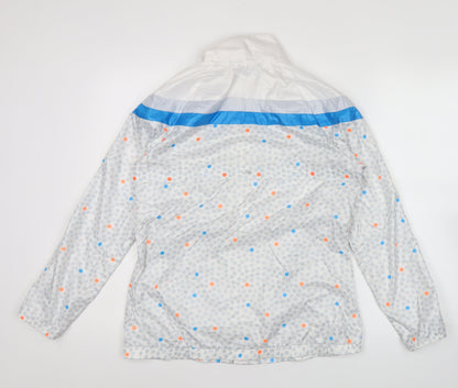 Adidas Womens White Polka Dot Windbreaker Jacket Size 10 UK