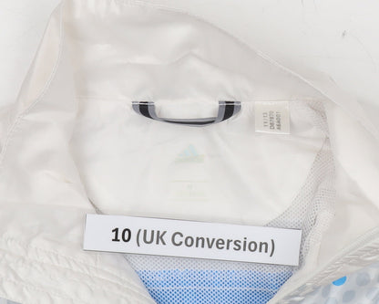 Adidas Womens White Polka Dot Windbreaker Jacket Size 10 UK
