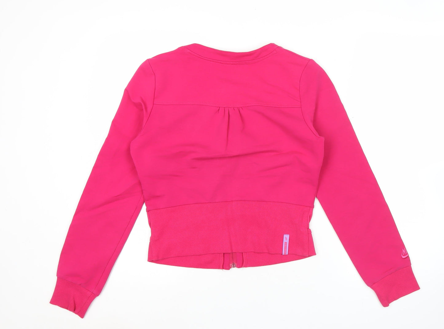 Nike Womens Pink XL Cropped Full Zip Cotton Activewear Jacket
