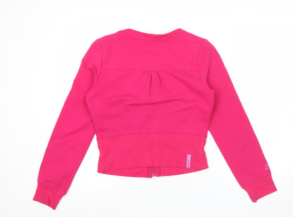 Nike Womens Pink XL Cropped Full Zip Cotton Activewear Jacket