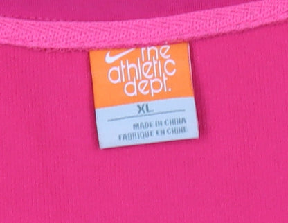 Nike Womens Pink XL Cropped Full Zip Cotton Activewear Jacket