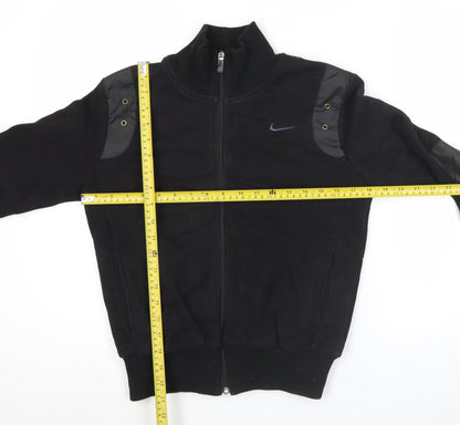 Nike Women Black Cotton Track Jacket L Full Zip Sportswear