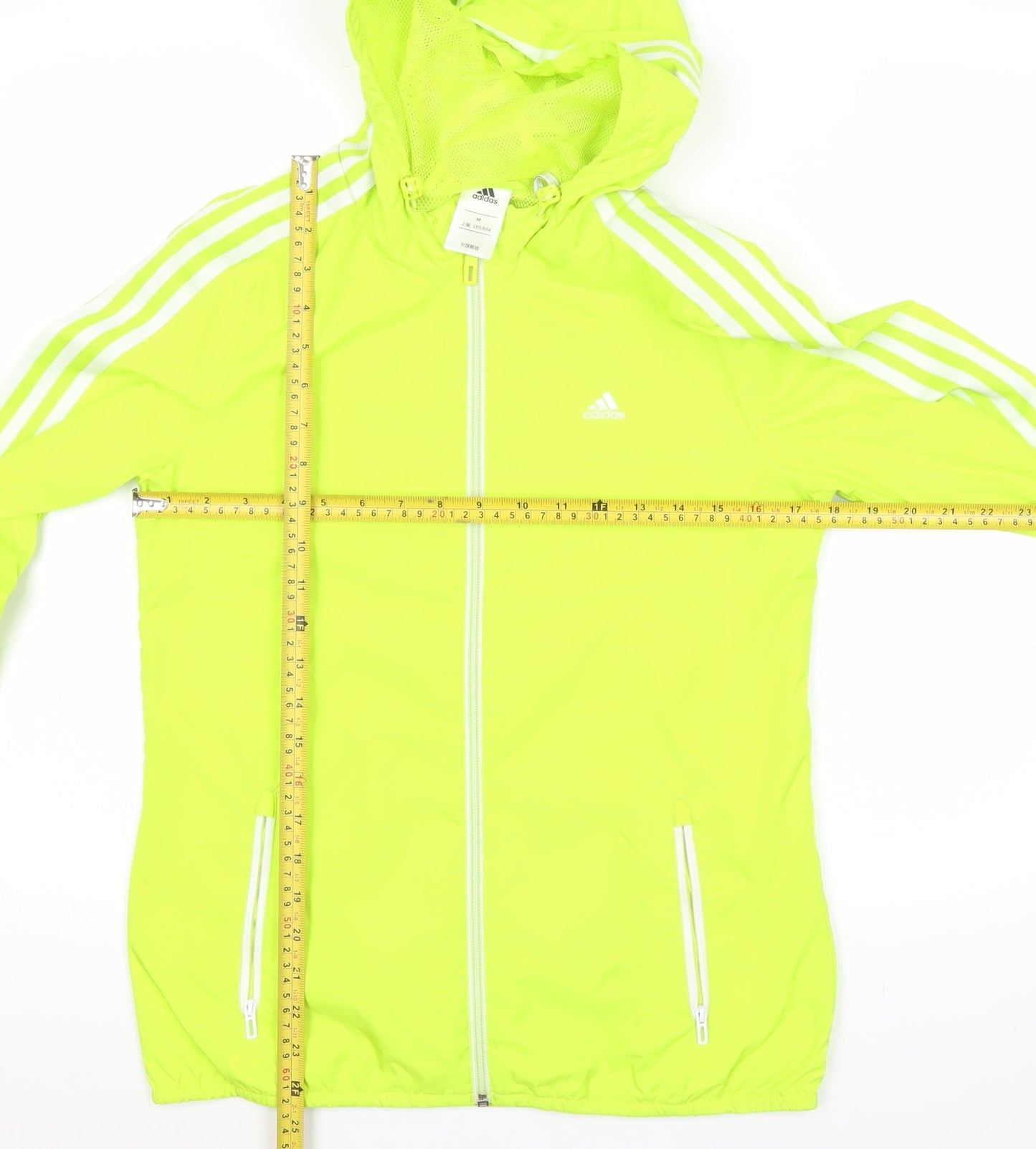 Adidas Womens Yellow Windbreaker Jacket UK 10 Hooded Lightweight