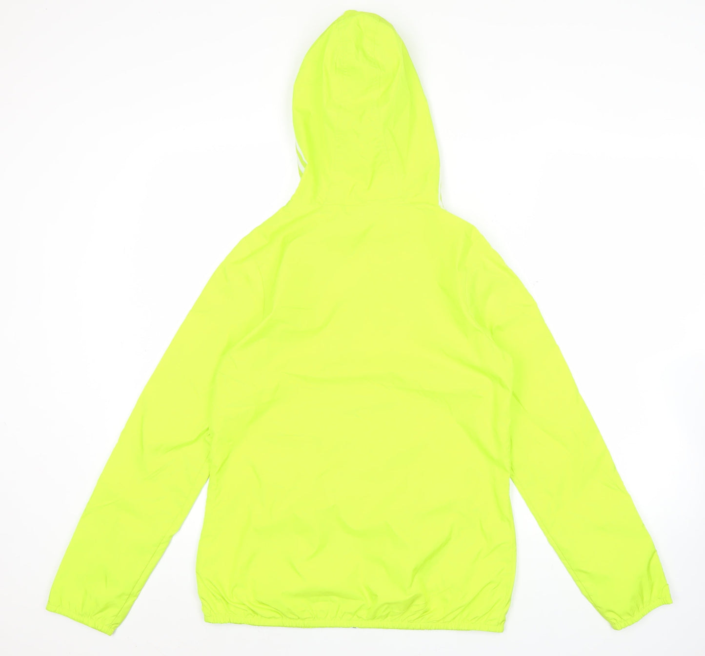 Adidas Womens Yellow Windbreaker Jacket UK 10 Hooded Lightweight