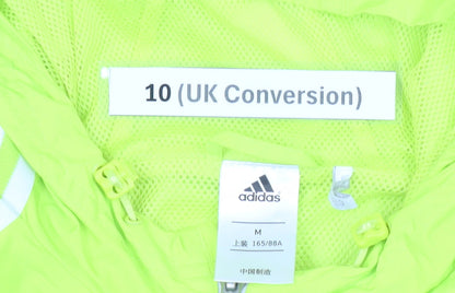 Adidas Womens Yellow Windbreaker Jacket UK 10 Hooded Lightweight