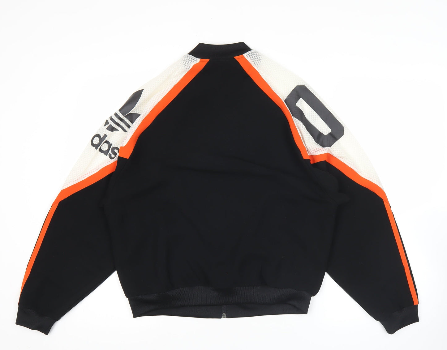 Adidas Mens Black XS Track Jacket Sports Logo Colourblock Zip