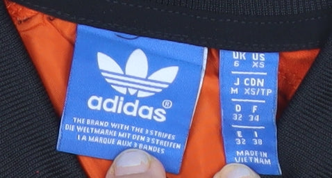 Adidas Mens Black XS Track Jacket Sports Logo Colourblock Zip