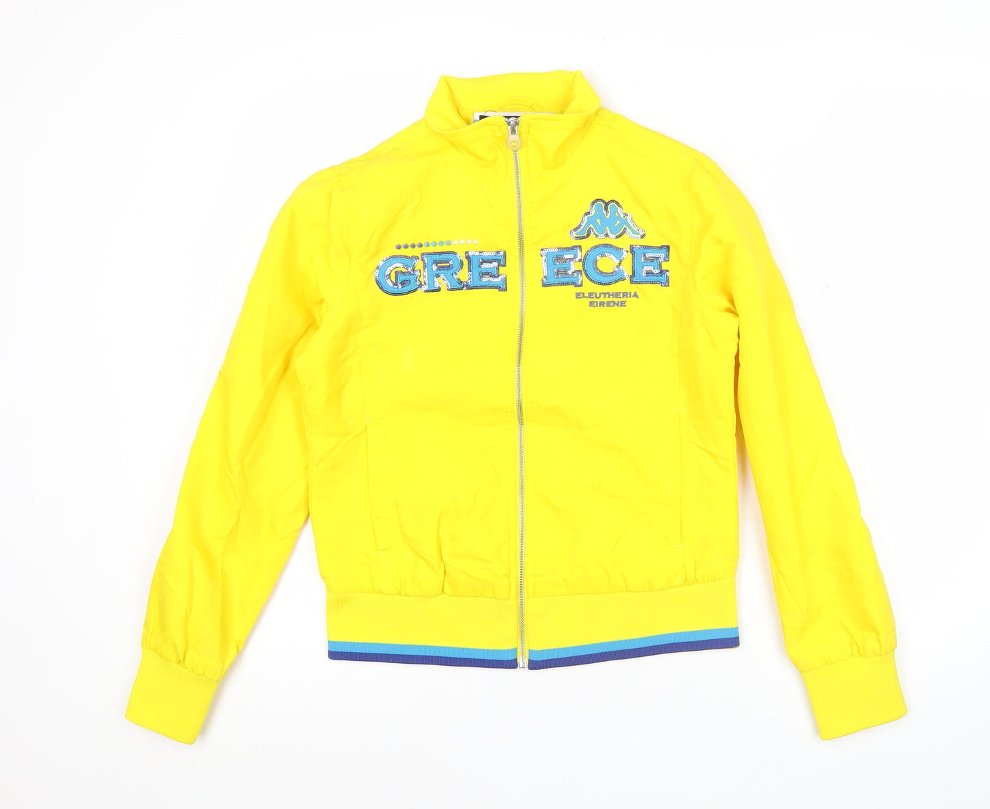 Kappa Womens Yellow Track Jacket Size 8 Full Zip Sportswear