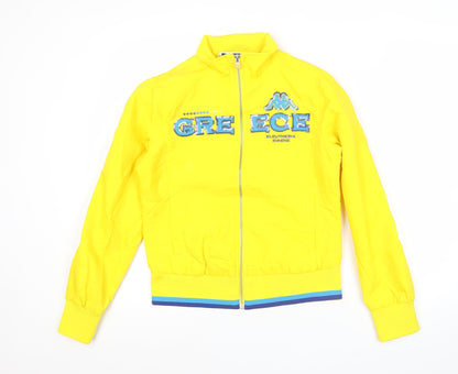 Kappa Womens Yellow Track Jacket Size 8 Full Zip Sportswear