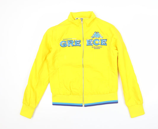 Kappa Womens Yellow Track Jacket Size 8 Full Zip Sportswear