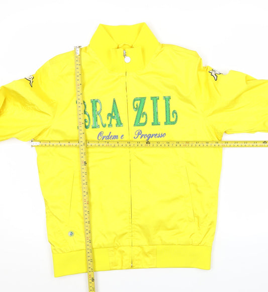 Kappa Women’s Yellow Brazil Track Jacket Size 12 Full Zip Polyester