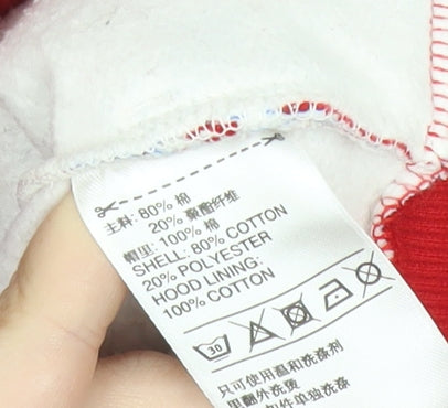 Adidas Womens Red Union Jack Zip Hoodie Size 10 UK Cotton Blend