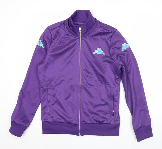 Kappa Women’s Purple Track Jacket Size 12 Full Zip Logo Sportswear