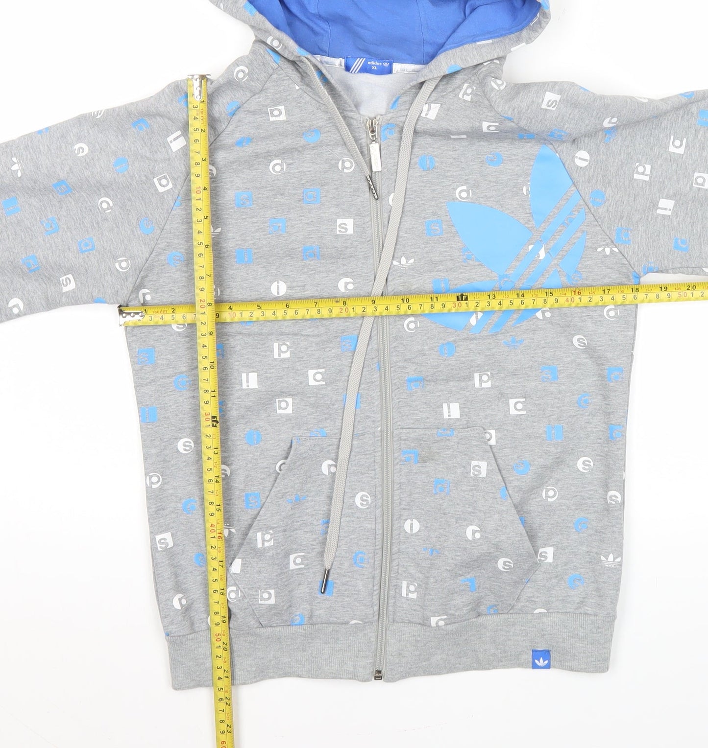 Womens UK Size XL adidas Grey Full Zip Hoodie