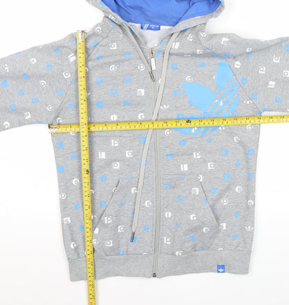 Womens UK Size XL adidas Grey Full Zip Hoodie