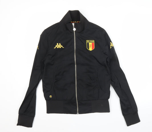 Kappa Womens Black Belgium Track Jacket Size 8 Full Zip Sports