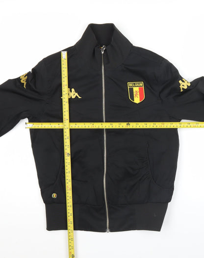 Kappa Womens Black Belgium Track Jacket Size 8 Full Zip Sports
