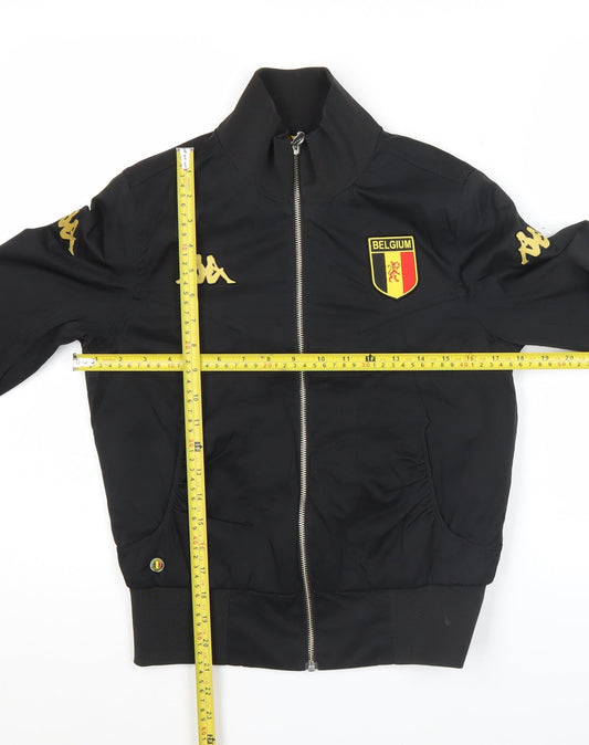 Kappa Womens Black Belgium Track Jacket Size 8 Full Zip Sports