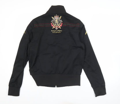 Kappa Womens Black Belgium Track Jacket Size 8 Full Zip Sports
