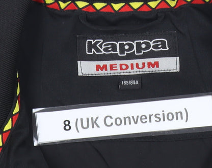 Kappa Womens Black Belgium Track Jacket Size 8 Full Zip Sports