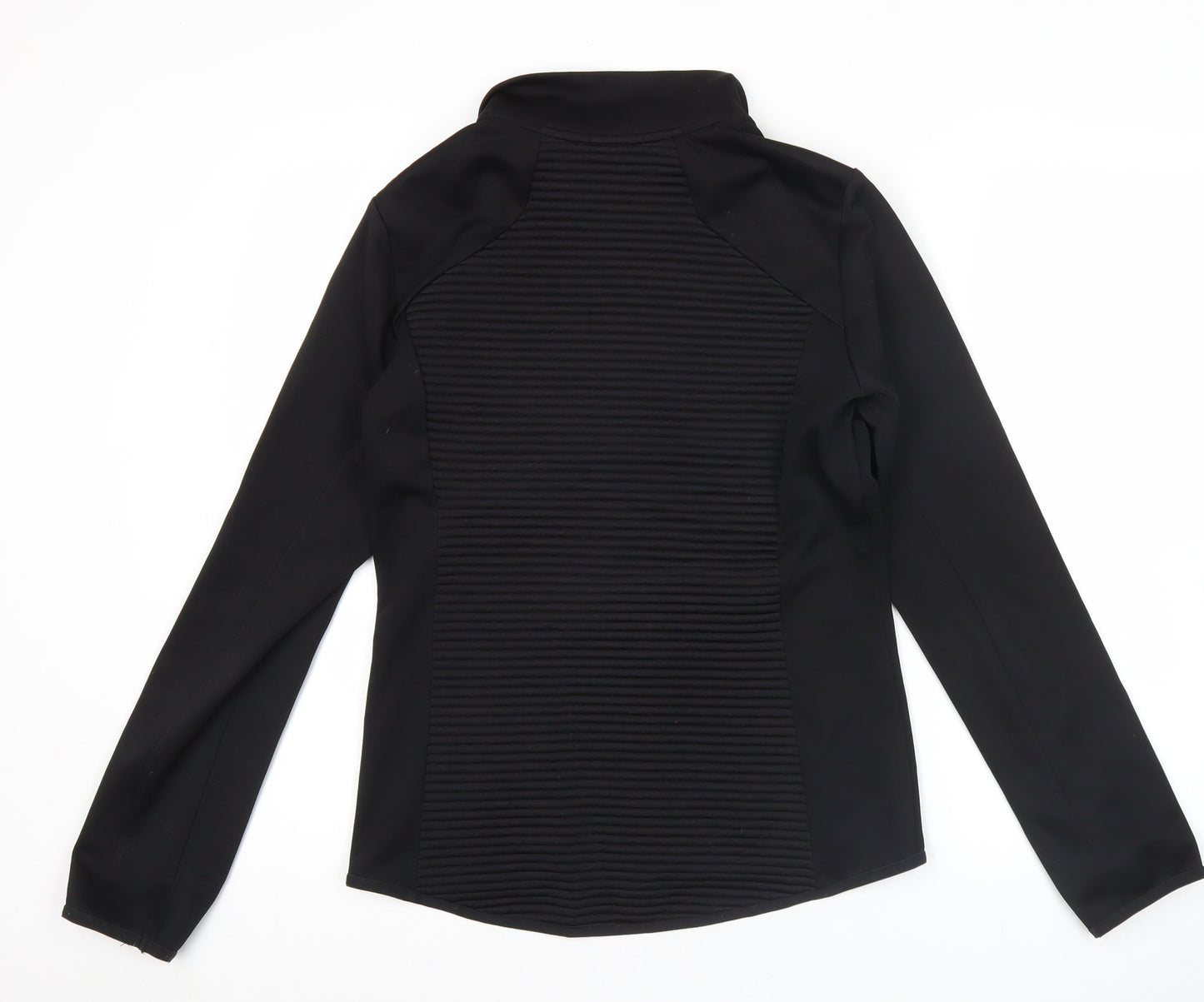 Reebok Womens Black Size 12 Track Jacket Slim Fit Full Zip