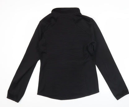 Reebok Womens Black Size 12 Track Jacket Slim Fit Full Zip