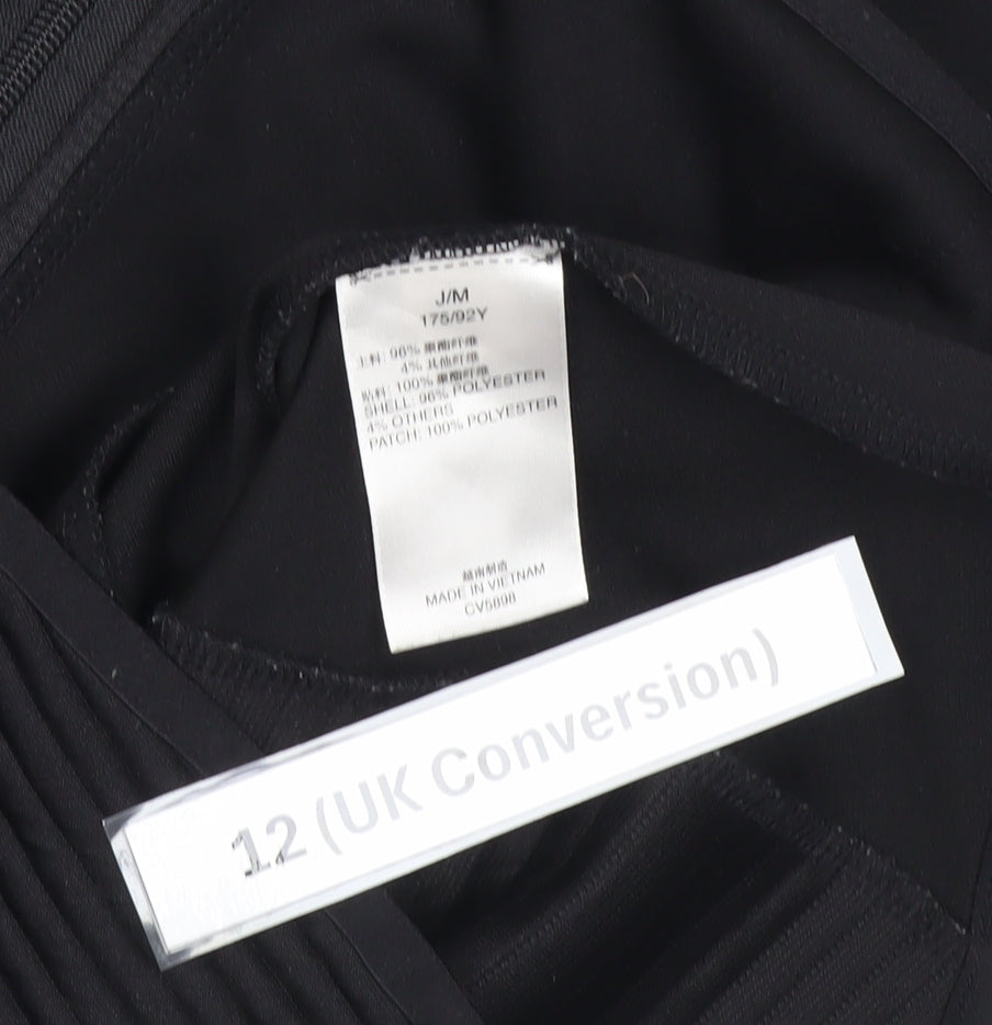 Reebok Womens Black Size 12 Track Jacket Slim Fit Full Zip