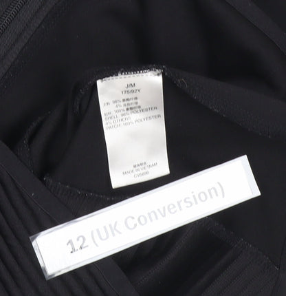 Reebok Womens Black Size 12 Track Jacket Slim Fit Full Zip