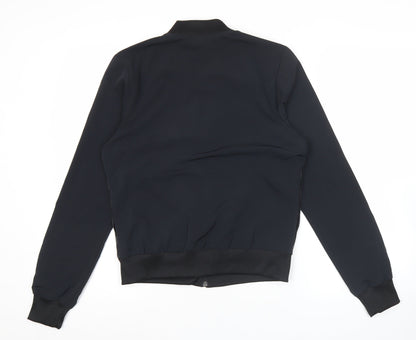 Adidas Women Black Size 8 Varsity Bomber Jacket Animal Print