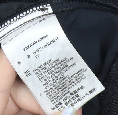 Adidas Women Black Size 8 Varsity Bomber Jacket Animal Print