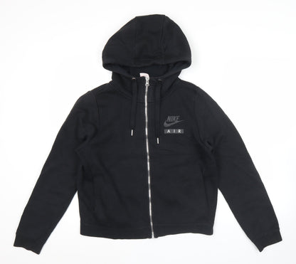 Nike Women’s Black Full Zip Hoodie Sweatshirt Size L Cotton Blend
