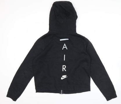 Nike Women’s Black Full Zip Hoodie Sweatshirt Size L Cotton Blend