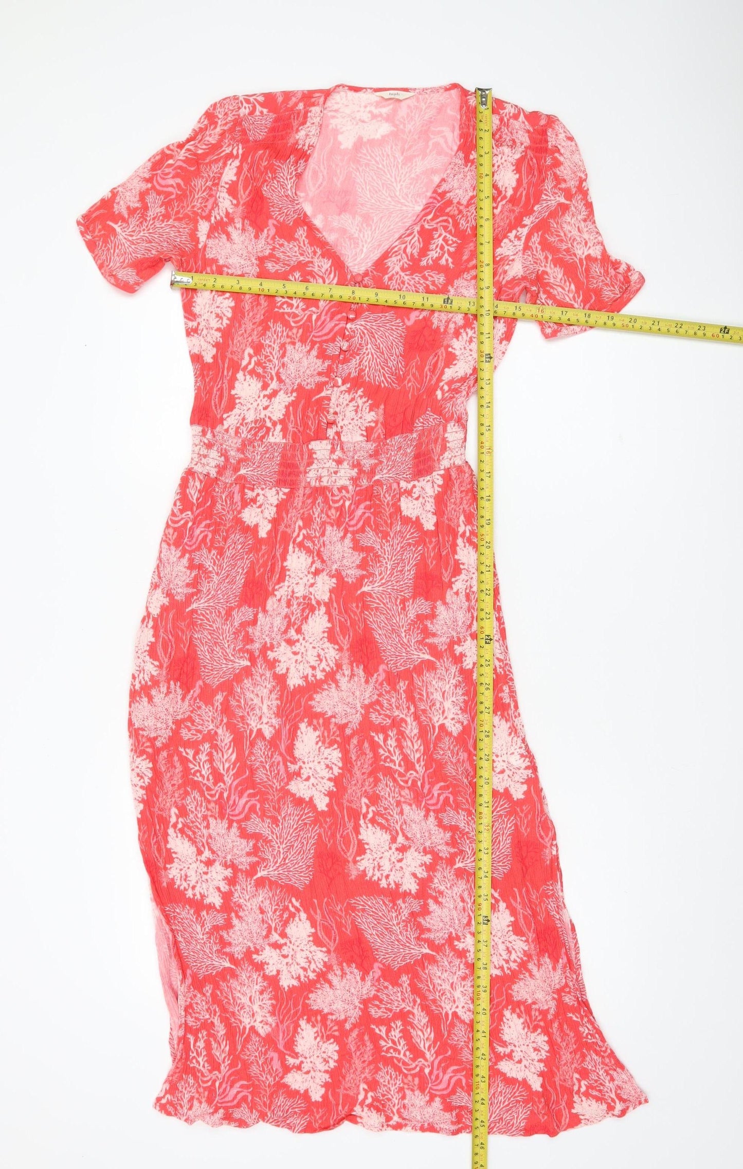 Hush Women’s Red Floral Midi A-Line Summer Dress Size 6