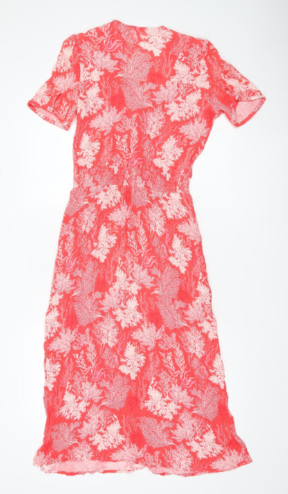 Hush Women’s Red Floral Midi A-Line Summer Dress Size 6